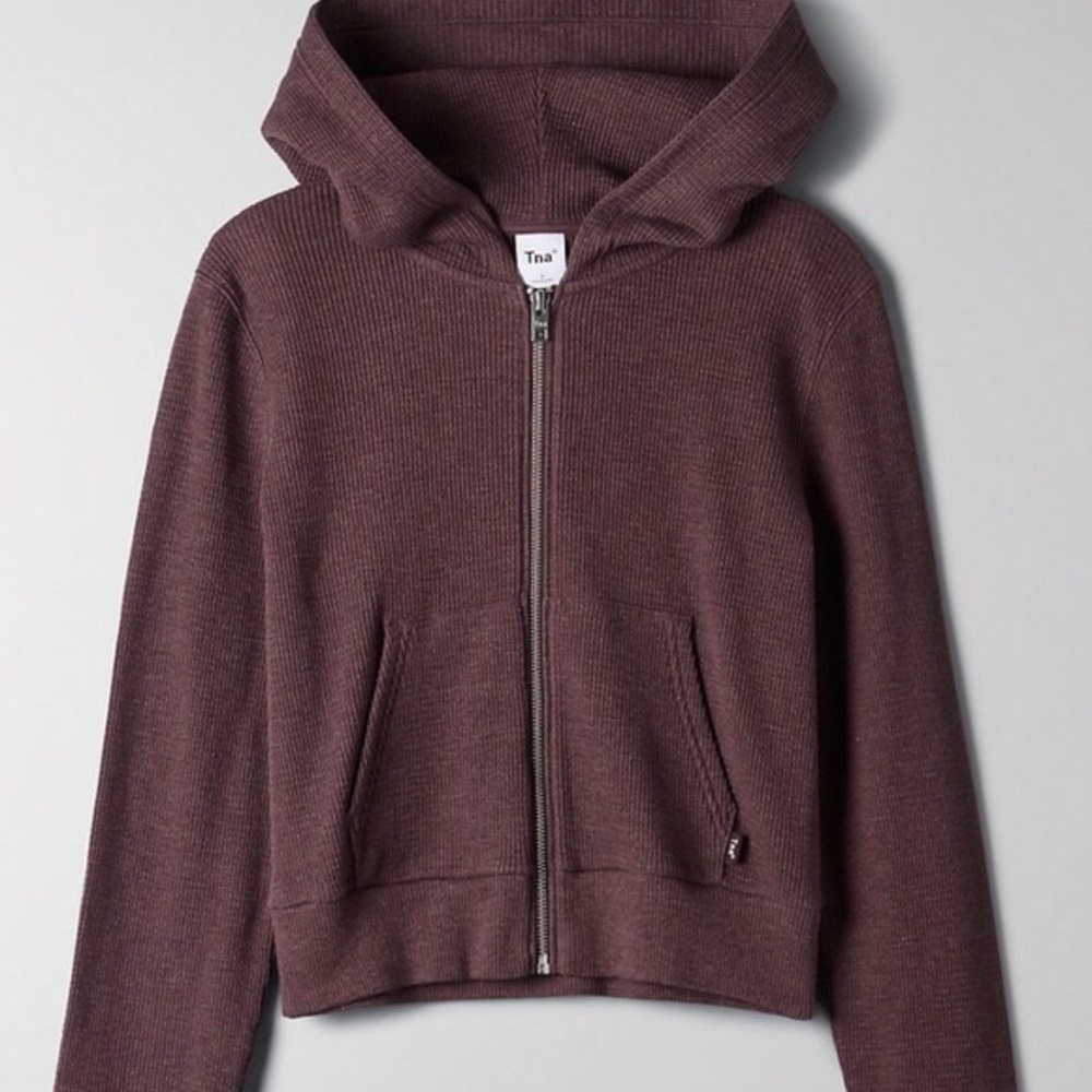 Aritzia Tna cocoa zip thermal hoodie